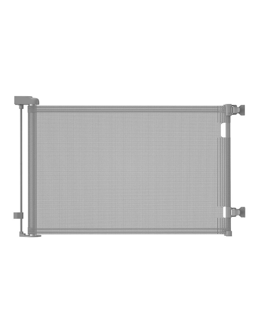 Retractable Baby Gates, Mesh Dog Gate for Doorways, 33.6" Tall, Expands to 55" Wide,Pet Safety Essential Fit for Baseboards, Wide Toddlers Gates for Hallways, Indoor & Outdoor, Grey (Gray)