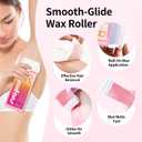 Waxfans Roll On Wax Refill,Waxing Roller Refill for Hair Removal,100% Natural,Quick Melting - For Coarse and Fine Hairs.with 3.53 Ounce(Pack of 2) Honey Wax Rollers, 50 Strips (Pink)