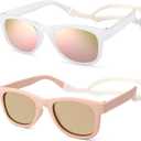 Hycredi Flexible Bendable Baby Polarized Sunglasses with Strap for Newborn Infant Boys Girls Age 0-18 Months