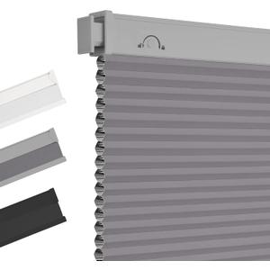 Allesin Zen No Drill Blinds for Windows Blackout Cordless Cellular Shades Honeycomb Blinds Pull Down, Free Stop Easy Install for Home and Office, Blackout, Light Gray, 34.5" W x 64" H