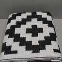 OLANLY Waterproof Outdoor Rug 5x8 ft, Outdoor Plastic Straw Rug for Camping, RV Mat Outside, Indoor Outdoor Carpet for Porch, Deck, Backyard, Balcony, Picnic, Black & White