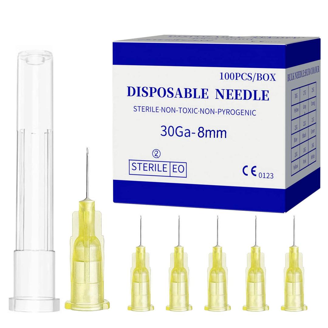 PENACUL 30 Ga 8mm 5/16 Inch Luer Lock Lab Supplies,Industrial Dispensing Accessories,Pack of 100(30g-8mm)