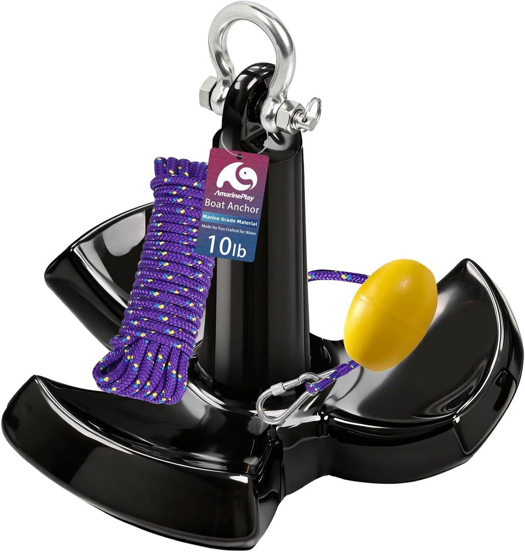 River Anchor Kit,8-30lbs Boat River Anchor for Jon Boat Pontoon Bass Kayak, 10lb up to 15FT Boat