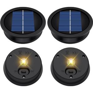 4 Pack Solar Light Replacement Top, Solar Panel for Outdoor Lights (Top 3.23 Inch, Bottom 2.83 Inch), Waterproof Led Replacement Parts for Yard Garden Decor and DIY Outdoor Lanterns