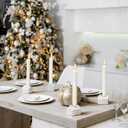 Yookeer 6 Pcs Christmas House Candle Holder White Ceramic Christmas Taper Candle Holders 2 Inch Snow House Candlestick Table Decorations for Winter Xmas Farmhouse Home Kitchen Table Decor