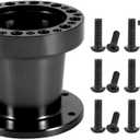 Acouto Steering Wheel Hub Spacer 3inch Car Steering Wheel Extension Spacer Aluminium Steering Wheel Hub Adapter Spacer Kit (Black)
