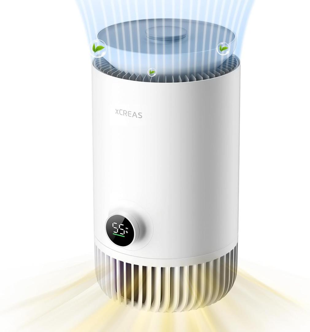Humidifier and Air Purifier in One, Evaporative No-Mist HEPA Air Purifier & Humidifier Combo for Bedroom, 0.8-Gal Top-Fill Water Tank, Ultra-Quiet 23dB