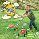 Maxx Bubbles Bubble-N-Go Mower, Includes 4oz Bubble Solution, Bubble Lawn Mower for Toddlers, Outdoor Bubble Toy for Kids, No Batteries Required, Red