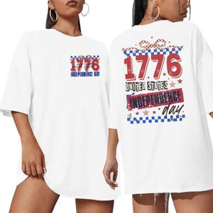 Party in The USA T-Shirt Women 4th of July Independence Day Shirts Funny Patriontic Graphic Short Sleeve Tee Tops (Medium)