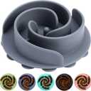 Slow Feeder Dog Bowls Insert, Bestalk Soft Silicone Slow Eating Feeder Insert with Suction Cups for Small, Medium and Large Dogs, Fit into Basic and Elevated Dog Bowls, Grey