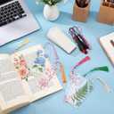 Fumete 50 Pcs Sublimation Blank Bookmark Heat Transfer Acrylic DIY Bookmark with Hole and Colorful Tassels for Graduation Crafts Birthday Sublimation Blank Keychains, Single Sided Printing