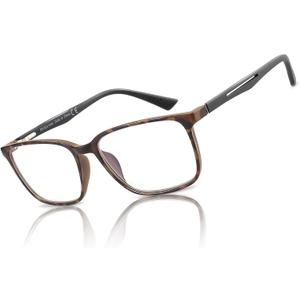 BLUEMOKY Blue Light Reading Glasses for MenSport Square Frame Readers, Anti Glare Computer Glasses, C02 Tortoise, 4 x