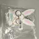 2Pcs Easter Decorations Indoor Bunny Couple Wooden Centerpieces for Tables Rustic Farmhouse Wood Table Sign Cute White Rabbit with Glasses Blocks Spring Home Decor Tiered Tray Office Desk Mantle Shelf (Large)