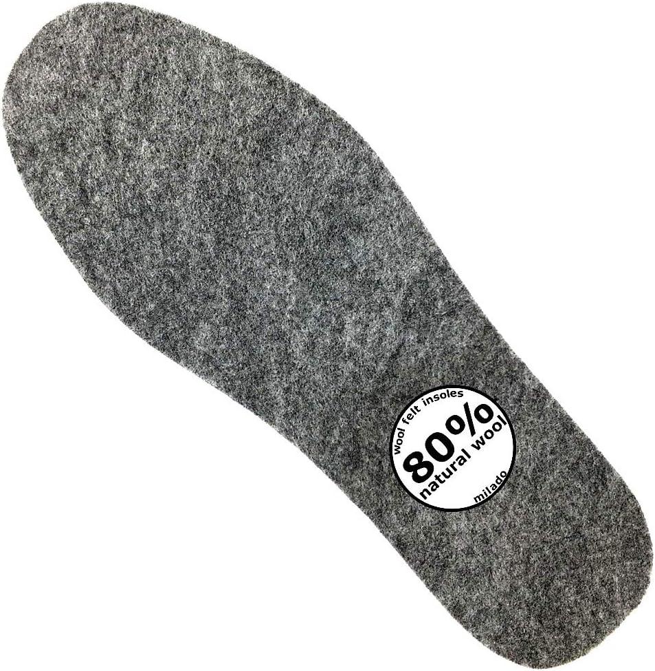 Wool Felt Warm Insoles, Winter Shoe InsolesNatural Warm Lambs Wool Insoles for Kids Women (Wonen's 5/Kids)