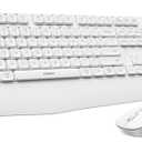 seenda Wireless Bluetooth Keyboard and Mouse Combo, COE200 Ergonomic Wireless Keyboard Mouse with Wrist Rest, Multi-Device Connection, Full-Size, Compatible for Computer/Laptop/Mac/MacBook, White