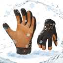 Vgo... 1-Pair -4? or above 3M Thinsulate C100 Winter Warm Waterproof Light Duty Mechanic Glove, High Dexterity, Anti-abrasion, Rigger Glove (Size L, Brown, GA9603FW)