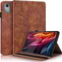 TIPOYOROO Case for Lenovo Tab M11/ K11 LTE 11 Inch 2024 (TB330FU) PU Leather Protective Case Lightweight Flip Stand with Elastic Band & Card Holder - Brown