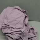 MooMee Flat Top Sheet Only 100% Washed Cotton Linen Like Textured Breathable Durable Soft Comfy (Light Purple, Queen)