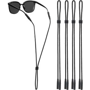 GOSALISU Glasses Strap, Black Sunglasses Strap for Men Women, Ultra-light Eye Glasses Holders Around Neck