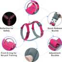 Plutus Pet No Pull Dog Harness, Adjustable Nylon Harness with Soft Padding, Reflective and Heavy Duty Dog Harness for Small, Medium, Large Dogs(Hot Pink, L)