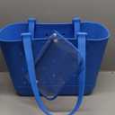 Simple Modern Large Beach Bag | Waterproof Getaway Rubber Tote with Zipper Pocket for Travel, Pool, Boat, Groceries, Sports | Supersonic Blue