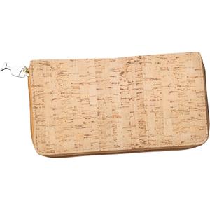 Women's Cork Wallet with credit card sleeves and zippered compartment