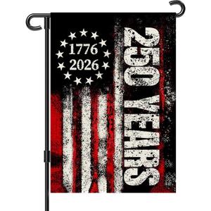 250 Anniversary Usa Garden Flags for Outside,250 Anniversary USA Flag 1776-2026 Semiquincentennial Commemorative Patriotic Yard Sign 4th of July Decorations 250 Year of Freedom Banner Double-Sided Waterproof Garden Flag with Stars Stripes 250 Year American Flag 12x18 Inch