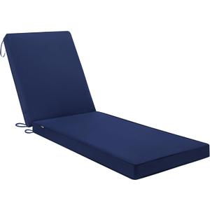 Favoyard Chaise Lounge Cushions Outdoor 72 x 21 x3 Inch Waterproof & 3-Year Fade Resistant Outdoor Lounge Chair Cushions with Removable Cover, Ties and Hidden Zipper for Patio Pool Lounge Chairs (Blue)