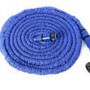 Expanding Flexible Garden Water Hose w/ Spray Nozzle in Blue (75ft) - CycloneSound