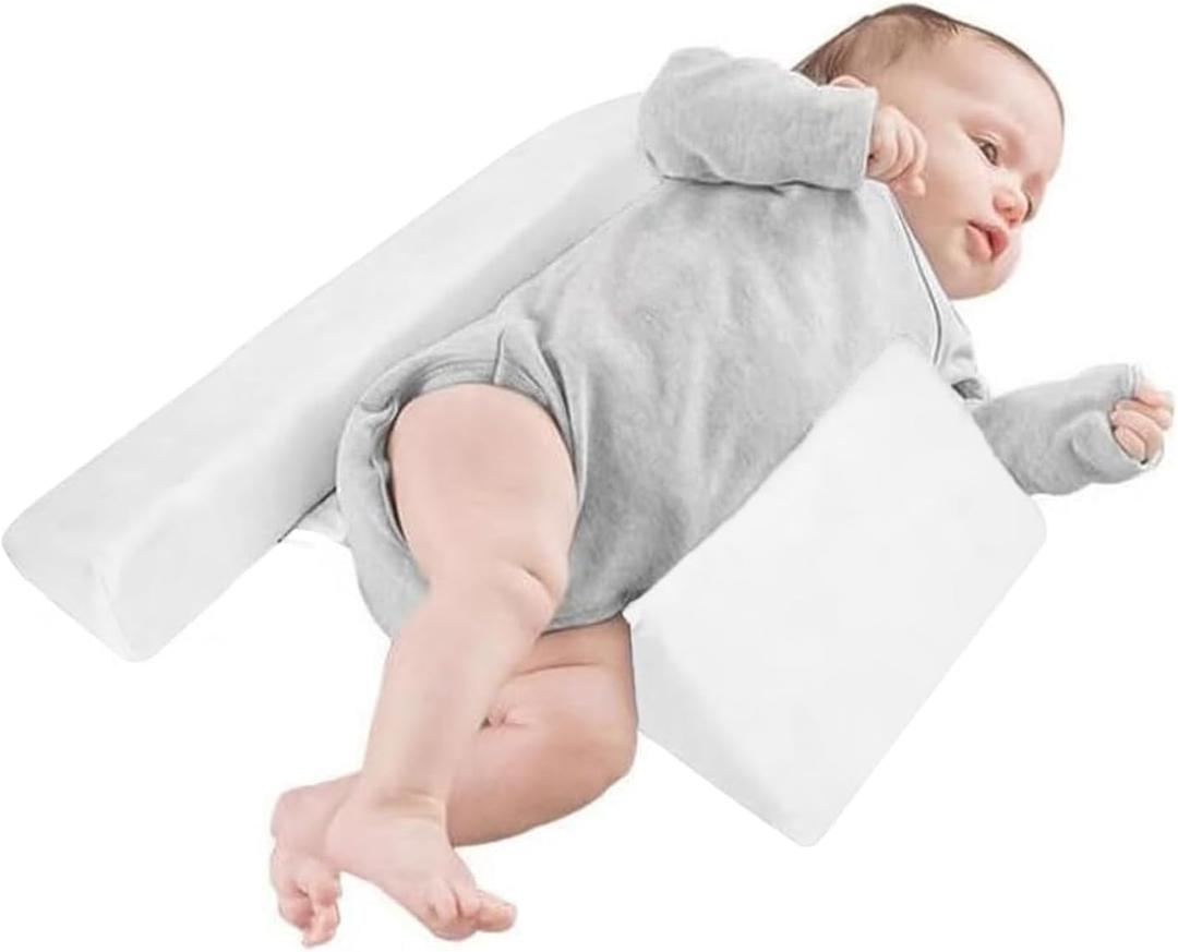 Baby Side Sleeper Weddge Adjustable Soft and Breathable Pillow (White)