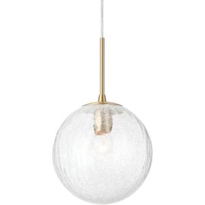 ALICE HOUSE 8-inch Modern Pendant Light for Kitchen Island, Brushed Brass Finish, Crack Glass Farmhouse Hanging Light Fixtures for Bathoom, Entryway and Hallway AL4601-P1