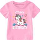 It's My Birthday Shirt for Toddler Girls 1st 2nd 3rd 4th 5th Girls Birthday Party Outfit Short Sleeve Gift Tshirt, Size 100