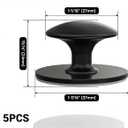 Adhesive Cabinet Knobs, Peel and Stick Cabinet Handles 5PCS | No Drilling, Kitchen Cabinets Handles, Black Dresser Knobs, for Sliding Glass Door, Refrigerators, Windows, Closets