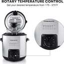OVENTE Electric Deep Fryer, 0.9L Capacity, 840W with Adjustable Temperature, Locking Lid, Removable Fry Basket & Cool-Touch Handles, Stainless Steel Countertop Fryer, Silver FDM1091BR