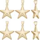 Beebeecraft 1 Box 10Pcs Golden Star Charms Bulk Real 18K Gold Plated Brass Metal Five Pointed Stars Shaped Mini Dangle Pendant Charm for Jewelry Making Pendants Necklace Bracelet DIY Crafts Supplies