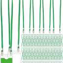 Patelai 100 Pack Double Clip Lanyards Bulk Face Mask Lanyard Twist Free 2 Hook Design Adjustable Badge Neck Strap for ID Name Badge Holder Back to School Conference Office Class Essential (Green)