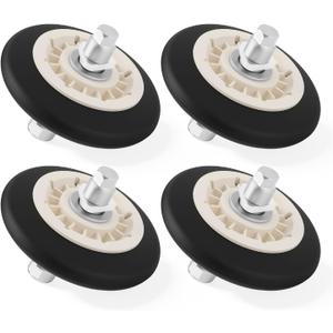 4Pcs Dryer Roller Kit Compatible with GE Front Load GFD65ESPN0SN GFD85ESPN0DG GFDR270EH0WW GFD65ESPVODS GFD85ESPN0RS GTD84ECPN1DG PDT60EBSR1WS GTD65GBPLDG Replace#: WE03X10016 WE01X10385