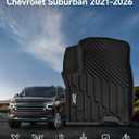 3W Floor Mats & Cargo Mat & Seat Back Mats for 2021-2026Only 7 Seats Chevy Suburban/GMC Yukon XL(Only Yukon XL, Not Fit Yukon)/Cadillac Escalade ESV(Not Escalade),All Weather Car Mats