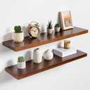 36inch Floating Shelves, Solid Pine Wood Wall Shelves, Set of 2