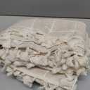 BTTN Stall Fabric Shower Curtain - 54x72 Inches Boho Linen Heavy Duty Tassel Shower Curtain Set with 10 Hooks, Narrow Rustic Modern Farmhouse Neutral Thick Shower Curtains for Bathroom - Cream/Beige