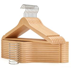 GRANNY SAYS Clothes Hangers for Closet, 20 Pack Wood Hangers, Heavy Duty Wooden Hangers for Coats, Suits, Pants, Natural Wood Color