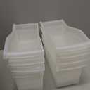 IRIS USA Plastic Book Bin Magazine Holder, 8-Pack, Vertical Standing Connecting Container Box for Office Dorm Study Homework Binder Notebook File Craft Stationery Supplies Organizer Caddy, Clear