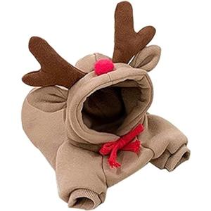 Warm Dog Winter Clothes Cute Fruit Dog Coat Hoodies Fleece Pet Dogs Costume Jacket for French Bulldog Chihuahua Ropa para Perro(Coffee,XXL)