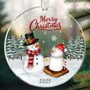 2 x Smores Ornaments, Snowman Ornaments - Cute Smores Ornament for Christmas Tree - Marshmallow Gifts for Snowmen Lovers, S'Mores Themed Gifts - Acrylic Snowman Ornament 2025