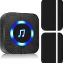 Battery Operated Door Chime Receiver, Wireless Door Sensor, Door Alarm for Home Security/ Kids Safety/Business When Entering