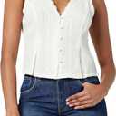 The Drop Women's Paloma Lace Trimmed Sleeveless Top, Size S