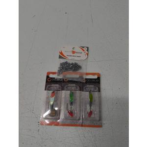 South Bend Fishing Gear Assorted Pack Of 4 (Eye Jacker 3 Pc, Round Split Shot 80 Pc) 