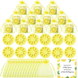 SiliFine 50 Set Lemon Soap Party Favors Bridal Shower Favors Lemon Shaped Soap Big Squeeze Wedding Gifts with Card and Yellow Bag for Bridal Party Baby Shower Decorations