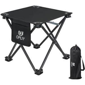 Opliy Camping Stool Upgrade Foot Stool for Camping Fishing Hiking Gardening and Beach, Camping Seat with Carry Bag (Black)