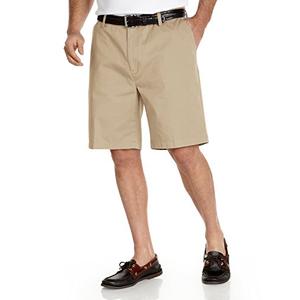 Nautica Mens Cotton Twill Flat Front Chino Casual Shorts, True Khaki, 18US
